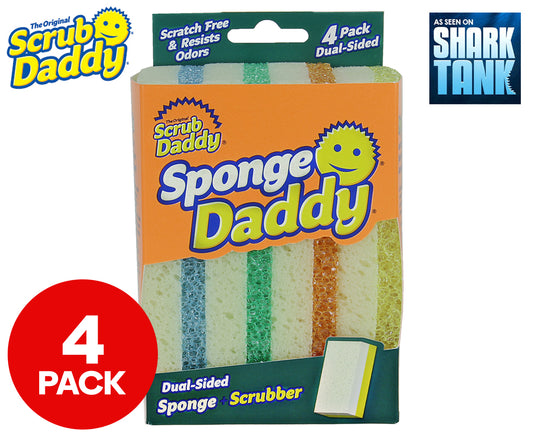 Scrub Daddy Sponge Daddy Dual-Sided Sponge + Scrubber 4pk